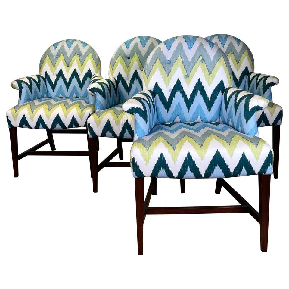 Set of Four Upholstered Armchairs