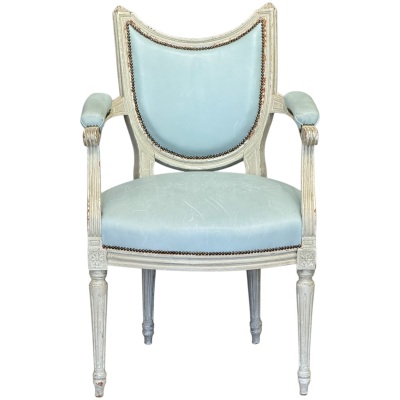 Late 18th Century Gustav III White-Painted and Upholstered Chair