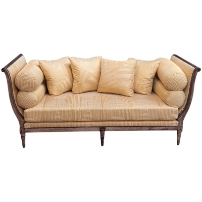 Early 20th Century Directoire-Style Silvered Giltwood Daybed