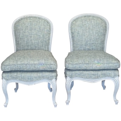 Pair of Mid-20th Century Louis XVI Style Slipper Chairs
