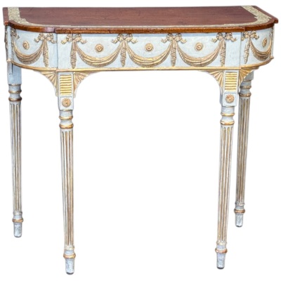 Early 19th Century Neoclassical Italian Painted Mahogany and Parcel Gilt Table
