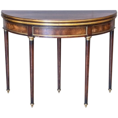 Louis XVI Style Mahogany and Brass Card Table