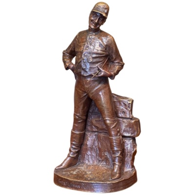 "Gentleman Rider," Bronze by George Van Der Straeten (1856–1928)